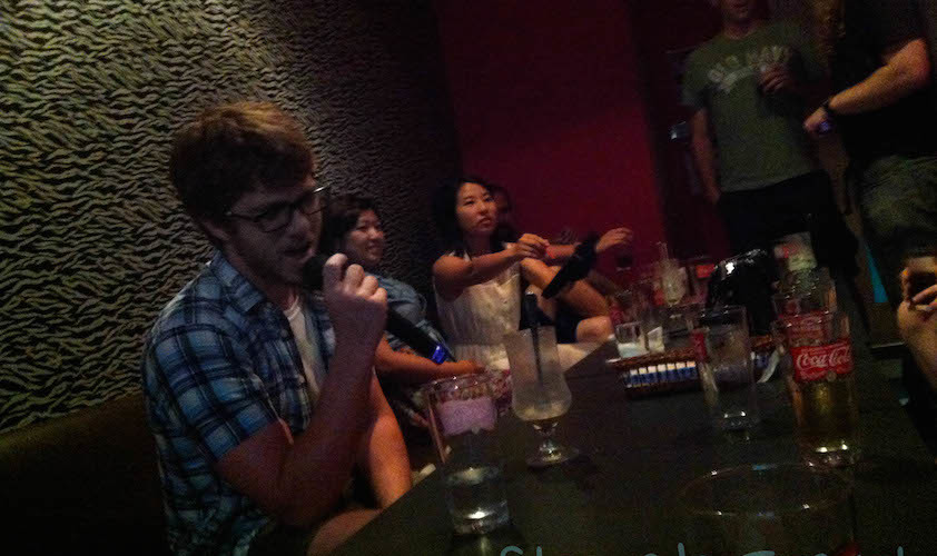 singing karaoke