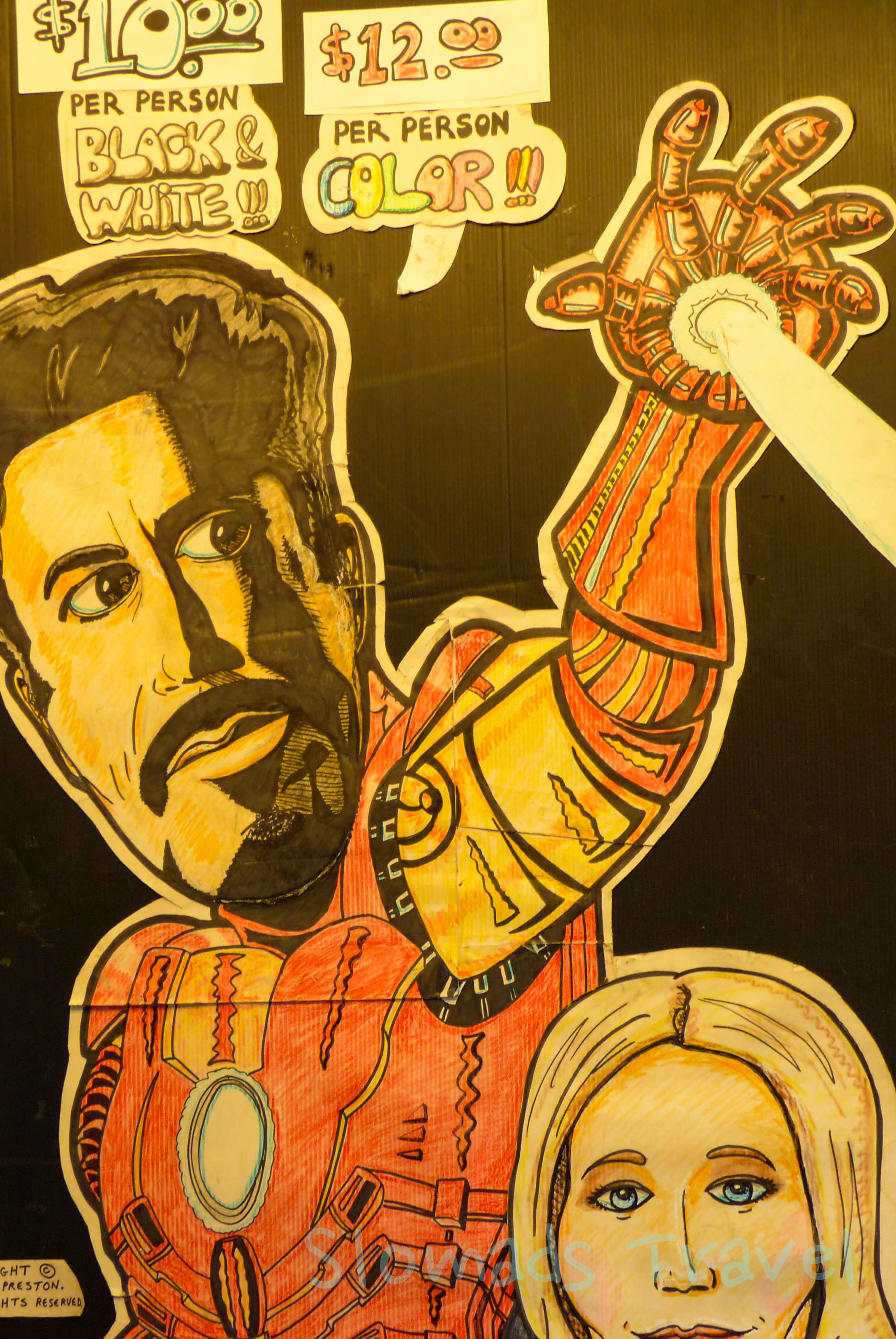 Portland Saturday Market Iron Man chariacture