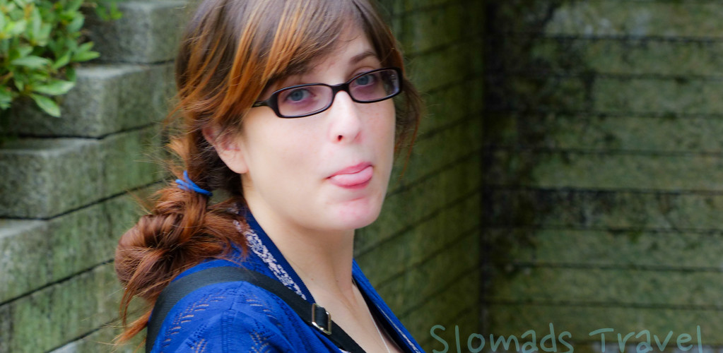 Kristin sticking her tongue out and making a silly face